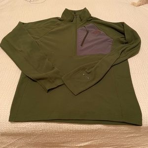 North Face tka 100 mens 1/4 Zip Pullover Jacket Green  Sz S